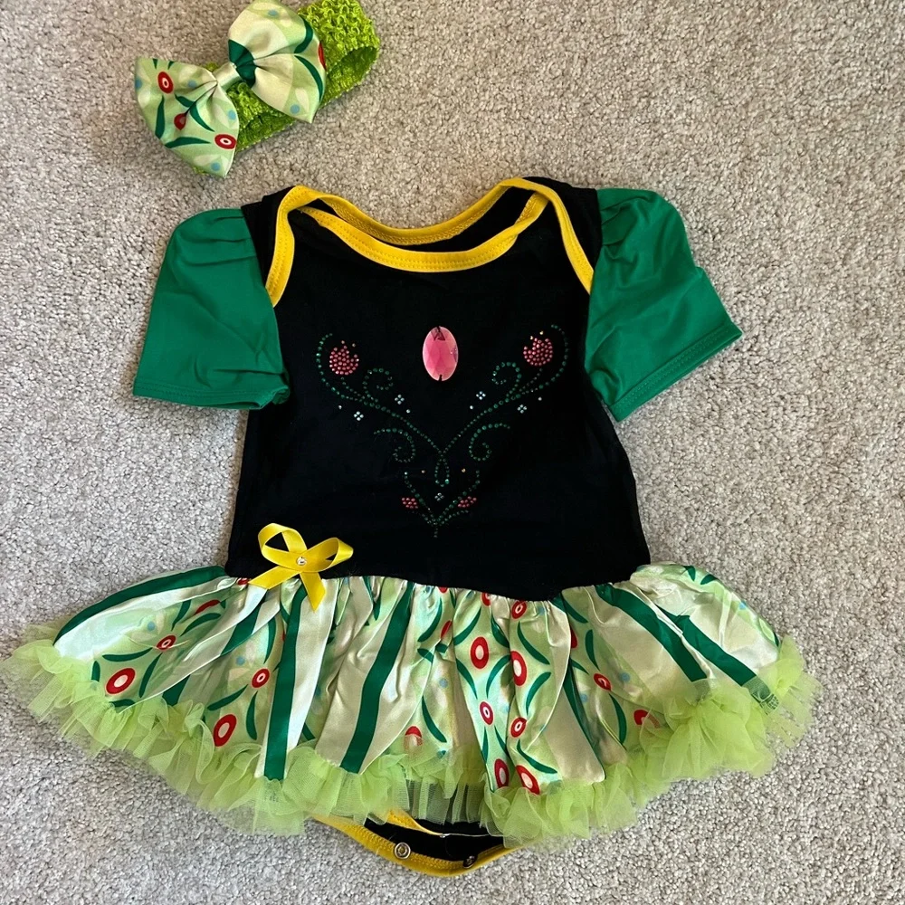 Green & Black Peacock Tutu Dance Costume Bodysuit